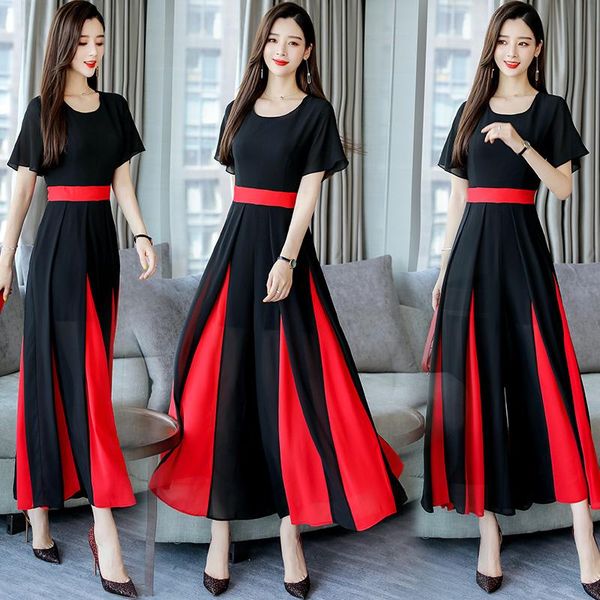 women's jumpsuits & rompers women long wide leg 2021 summer lady short sleeve o-neck colors patchwork chiffon, Black;white
women's jumpsuits & rompers women long wide leg 2021 summer lady short sleeve o-neck colors patchwork chiffon, Black;white