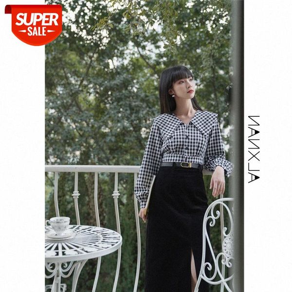 plaid shirt female design sense dress retro hong kong style long-sleeved french chic net red women's clothing #si6h, White
plaid shirt female design sense dress retro hong kong style long-sleeved french chic net red women's clothing #si6h, White