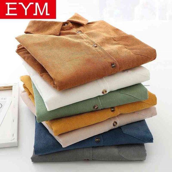 eym brand solid color women's corduroy shirt spring new women long sleeve blouse casual large size loose blouses lady 210410, White
eym brand solid color women's corduroy shirt spring new women long sleeve blouse casual large size loose blouses lady 210410, White
