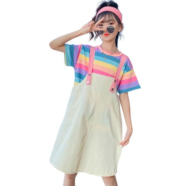 kids clothes rainbow tshirt + jumpsuit girl summer girls clothing sets casual style kid 6 8 10 12 14, White
kids clothes rainbow tshirt + jumpsuit girl summer girls clothing sets casual style kid 6 8 10 12 14, White