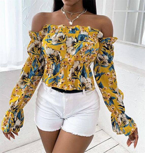 women's blouses & shirts chronstyle long sleeve off shoulder floral print ruffles short fall 2021 fashion casual beach style sexy, White
women's blouses & shirts chronstyle long sleeve off shoulder floral print ruffles short fall 2021 fashion casual beach style sexy, White