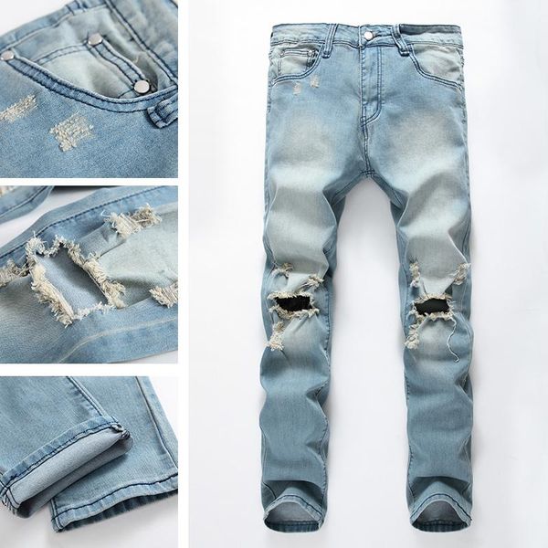men's jeans korean version of the trend casual fashion stretch slim trousers product summer thin sections, Blue
men's jeans korean version of the trend casual fashion stretch slim trousers product summer thin sections, Blue
