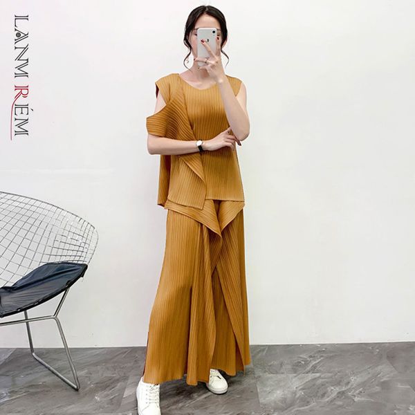 pleated suit set for women summer irregular with casual straight pants two piece female fashion 2d1732 210507, White
pleated suit set for women summer irregular with casual straight pants two piece female fashion 2d1732 210507, White