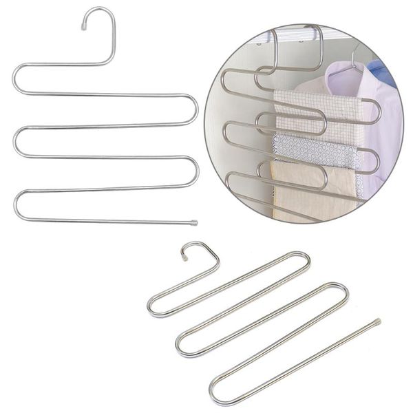 hangers & racks multi-functional s-type trouser rack stainless steel multi-layer traceless hanger home storage tools
hangers & racks multi-functional s-type trouser rack stainless steel multi-layer traceless hanger home storage tools