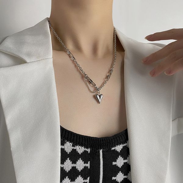 xianlan094 japan and south korea contracted love titanium steel necklaces temperament of the female niche design feeling street fa, Silver
xianlan094 japan and south korea contracted love titanium steel necklaces temperament of the female niche design feeling street fa, Silver
