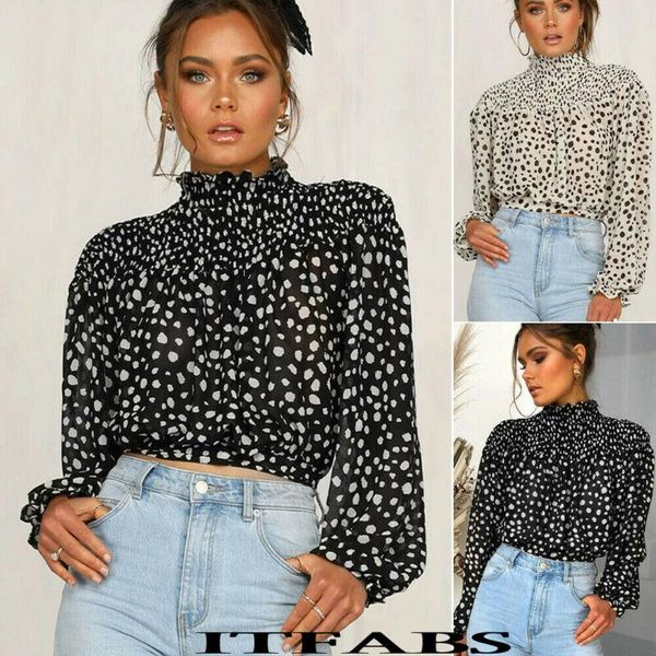 est women casual basic loose long sleeve turtleneck blouses ladies sheer printed chiffon bandage autumn shirt blouse women's & shirts, White
est women casual basic loose long sleeve turtleneck blouses ladies sheer printed chiffon bandage autumn shirt blouse women's & shirts, White