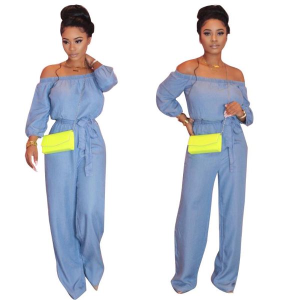 women's jumpsuits & rompers light blue slash neck women loose pants elastic waist long sleeves sash straight casual 2021 spring arriva, Black;white
women's jumpsuits & rompers light blue slash neck women loose pants elastic waist long sleeves sash straight casual 2021 spring arriva, Black;white