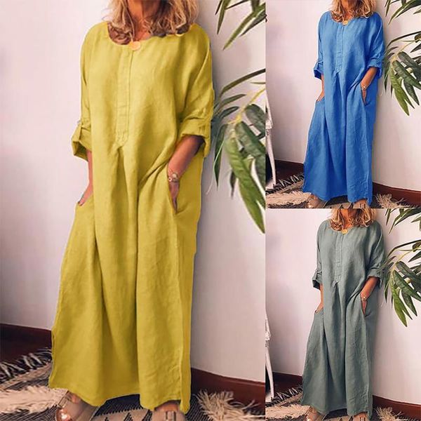 casual dresses 80% dropwomen maxi dress retro solid color long sleeve o-neck pocket tunic, Black;gray
casual dresses 80% dropwomen maxi dress retro solid color long sleeve o-neck pocket tunic, Black;gray
