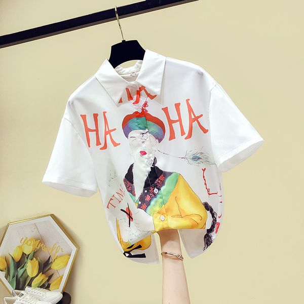 summer women's short sleeves turn down collar special print shirt ladies shirts female blouse a3461 210428, White
summer women's short sleeves turn down collar special print shirt ladies shirts female blouse a3461 210428, White