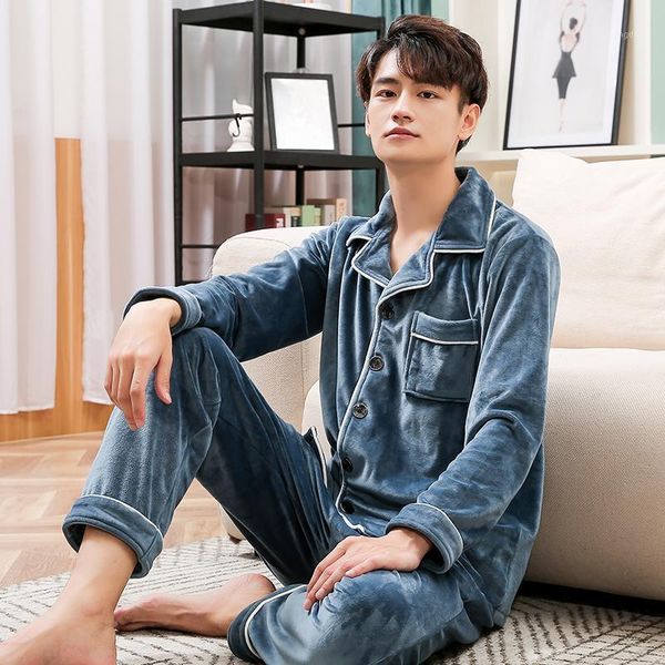 winter pajamas men velvet flannel pyjamas set 2pcs sleepwear suit male home clothes warm pijamas soft thick comfortable pajama men's, Black;brown
winter pajamas men velvet flannel pyjamas set 2pcs sleepwear suit male home clothes warm pijamas soft thick comfortable pajama men's, Black;brown
