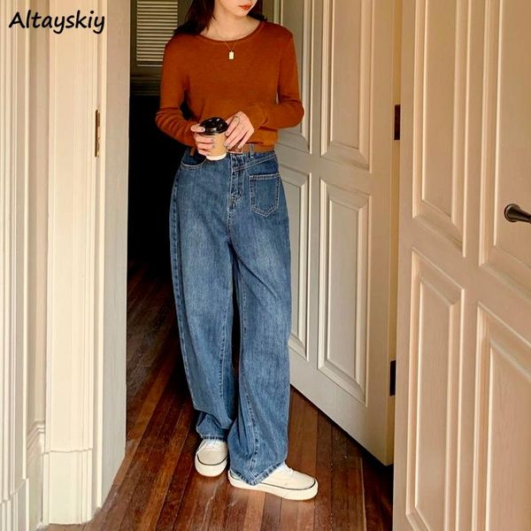 women's jeans women korean style simple vintage high waist baggy students all-match streetwear bf leisure daily retro ladies, Blue
women's jeans women korean style simple vintage high waist baggy students all-match streetwear bf leisure daily retro ladies, Blue