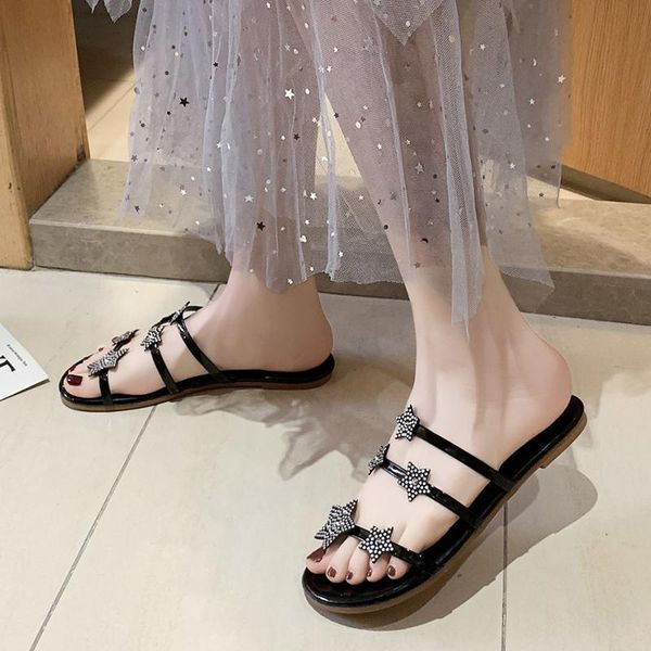rimocy sliver star crystal flat slippers for women summer casual open toe sandals woman soft bottom comfortable beach slides, Black
rimocy sliver star crystal flat slippers for women summer casual open toe sandals woman soft bottom comfortable beach slides, Black