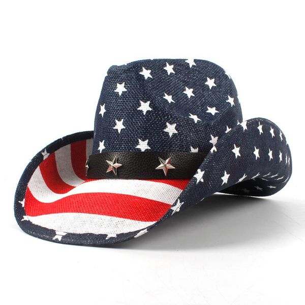 cloches women men straw cowboy hat for dad western sombrero hombre caps with usa american flag size 58cm drop, Blue;gray
cloches women men straw cowboy hat for dad western sombrero hombre caps with usa american flag size 58cm drop, Blue;gray