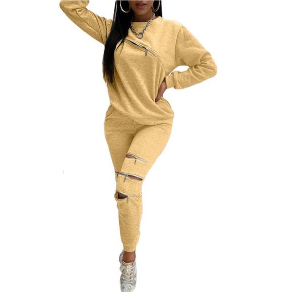 women's t-shirt women casual 2-piece outfit set long sleeve zipper pants for ladies female, White
women's t-shirt women casual 2-piece outfit set long sleeve zipper pants for ladies female, White