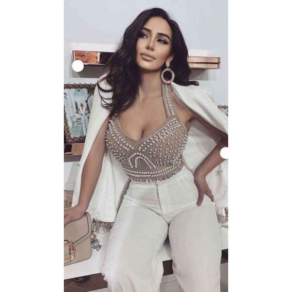 two piece dress autumn 3 colors woman bandage suit elegant pearls & midi dkirt night party dress 1zi8, White
two piece dress autumn 3 colors woman bandage suit elegant pearls & midi dkirt night party dress 1zi8, White