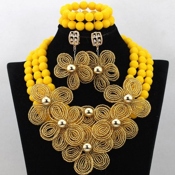 earrings & necklace pretty yellow coral beaded african jewelry set dubai gold flower chunky bracelet bridal beads qw734, Silver
earrings & necklace pretty yellow coral beaded african jewelry set dubai gold flower chunky bracelet bridal beads qw734, Silver