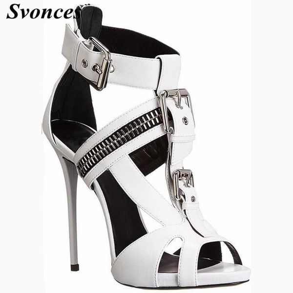 svonces white sandalias mujer 2021 italian summer high heeled sandals buckles zipper punk heels women gladiator peep toe, Black
svonces white sandalias mujer 2021 italian summer high heeled sandals buckles zipper punk heels women gladiator peep toe, Black