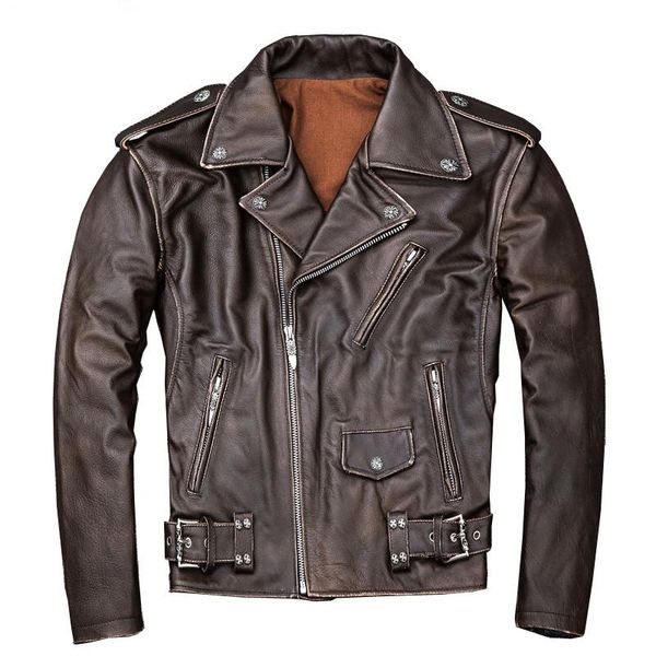 men's leather & faux real cow jacket men vintage genuine jackets spring fall motorcycle cowhide chaqueta cuero hombre kj1915, Black
men's leather & faux real cow jacket men vintage genuine jackets spring fall motorcycle cowhide chaqueta cuero hombre kj1915, Black