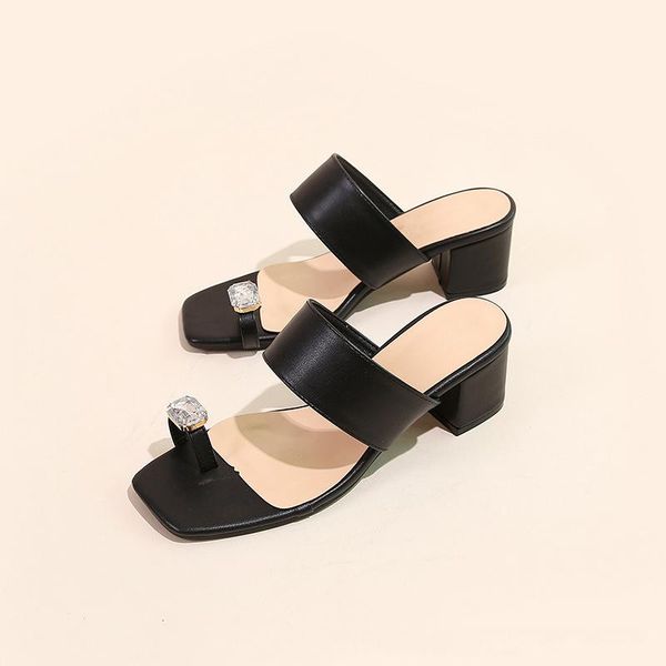 summer square toe high heels rhinestone thong mules slippers women slip on flip flops outdoor open slides sandals, Black
summer square toe high heels rhinestone thong mules slippers women slip on flip flops outdoor open slides sandals, Black