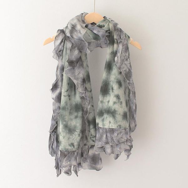 scarves tie-dyed 100% cotton scarf with pure silk lace edge women thin light wrinkled shawl wraps 190*80 cm luxury high quality, Blue;gray
scarves tie-dyed 100% cotton scarf with pure silk lace edge women thin light wrinkled shawl wraps 190*80 cm luxury high quality, Blue;gray