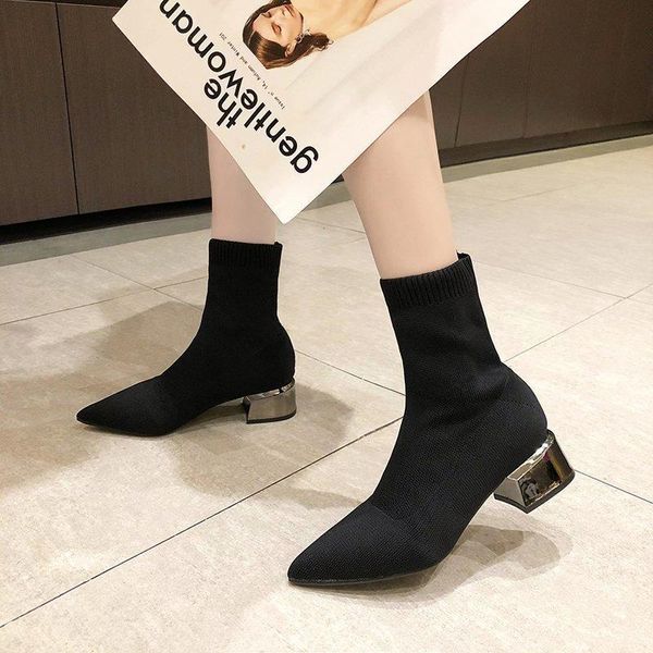 boots stretch fabric sock women's elastic soft square heel ankle for women knittins fashion short boot shoes woman spring, Black
boots stretch fabric sock women's elastic soft square heel ankle for women knittins fashion short boot shoes woman spring, Black