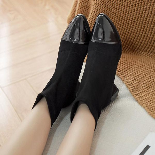 boots women's pointed toe platform high heel for women flock hoof heels shoes woman slip on solid winter footwear, Black
boots women's pointed toe platform high heel for women flock hoof heels shoes woman slip on solid winter footwear, Black