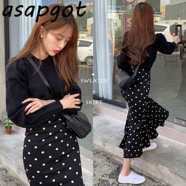 casual chic korean autumn french o neck lantern sleeve sweaters knitted wrap hip high waist mermaid polka dot skirt retro 210429, White
casual chic korean autumn french o neck lantern sleeve sweaters knitted wrap hip high waist mermaid polka dot skirt retro 210429, White