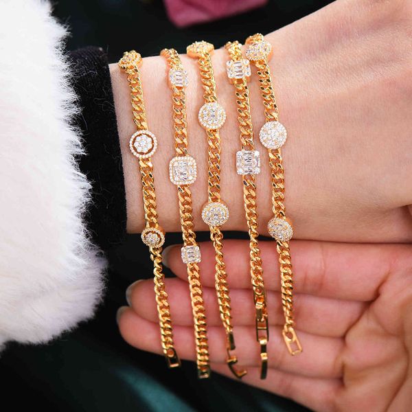 godki new hiphop iced out cuban links stack bracelet jewelry for women wedding party cubic zircon aretes de mujer modernos 2021, Golden;silver
godki new hiphop iced out cuban links stack bracelet jewelry for women wedding party cubic zircon aretes de mujer modernos 2021, Golden;silver