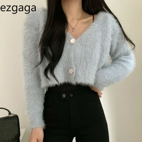 ezgaga warm knit cardigan women korean fashion chic v-neck soft solid loose outwear sweater crop female button elegant 210430, White
ezgaga warm knit cardigan women korean fashion chic v-neck soft solid loose outwear sweater crop female button elegant 210430, White