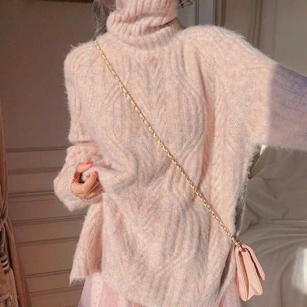 women's sweaters knitting pullover fall and winter 2021 loose turtleneck sweater women casual, White;black
women's sweaters knitting pullover fall and winter 2021 loose turtleneck sweater women casual, White;black