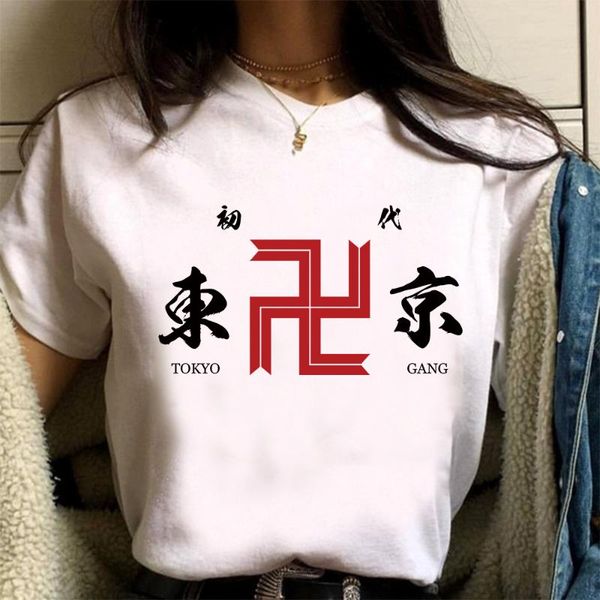 women's t-shirt cute anime tokyo revengers harajuku summer short-sleeve kawaii women, White
women's t-shirt cute anime tokyo revengers harajuku summer short-sleeve kawaii women, White
