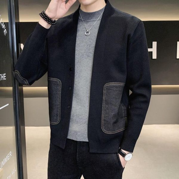 men's sweaters 2021 autumn cardigan sweater korean long-sleeved stitching trend loose youth black coat casual recommend, White;black
men's sweaters 2021 autumn cardigan sweater korean long-sleeved stitching trend loose youth black coat casual recommend, White;black