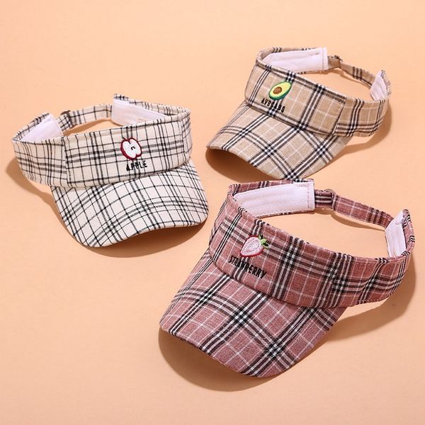 summer plaid hat women's little fresh fruit embroidery less baseball hat fashion outdoor sports sun hat, Blue;gray
summer plaid hat women's little fresh fruit embroidery less baseball hat fashion outdoor sports sun hat, Blue;gray