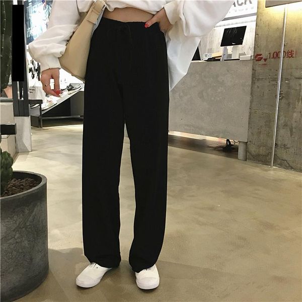 women's pants & capris 1998 2021 spring and summer korean style high-waist casual trousers drape wide-leg, Black;white
women's pants & capris 1998 2021 spring and summer korean style high-waist casual trousers drape wide-leg, Black;white