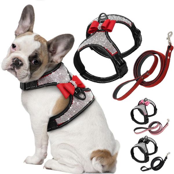 fashion reflective diamond bling rhinestone bowknot dog harness nylon pet leash small medium harnesses vest supplies collars & leashes
fashion reflective diamond bling rhinestone bowknot dog harness nylon pet leash small medium harnesses vest supplies collars & leashes