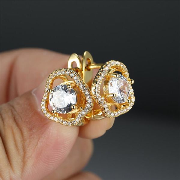 hoop & huggie dainty gold color wedding earrings vintage hollow flower white zircon round stone small for women jewelry, Golden;silver
hoop & huggie dainty gold color wedding earrings vintage hollow flower white zircon round stone small for women jewelry, Golden;silver