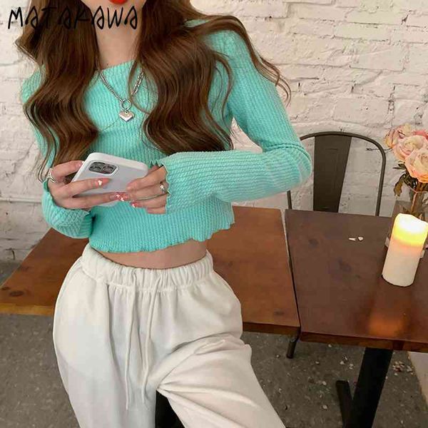 matakawa long-sleeved t-shirt female spring korean fashion cropped women slim bottoming woman tshirts 210513, Blue
matakawa long-sleeved t-shirt female spring korean fashion cropped women slim bottoming woman tshirts 210513, Blue