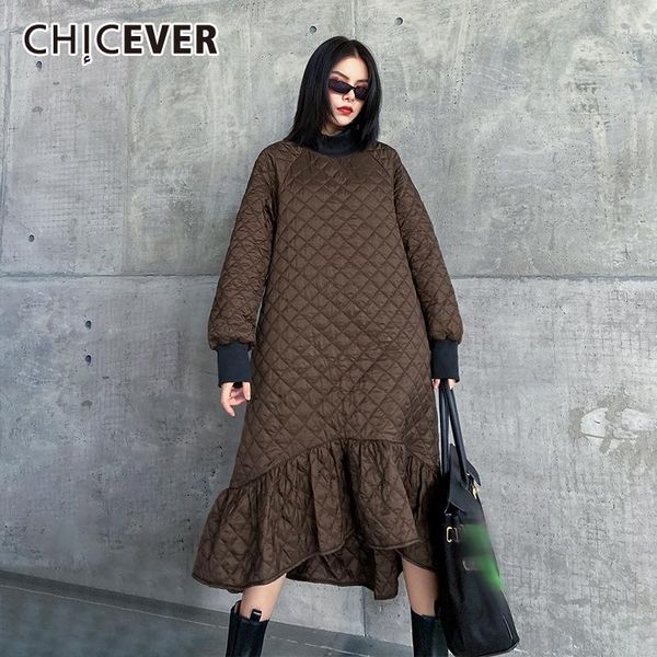 casual dresses chicever argyle sustans women's dress turtleneck long sleeve patchwork ruffle hem thick loose fashion clothing 2021 tide, Black;gray
casual dresses chicever argyle sustans women's dress turtleneck long sleeve patchwork ruffle hem thick loose fashion clothing 2021 tide, Black;gray