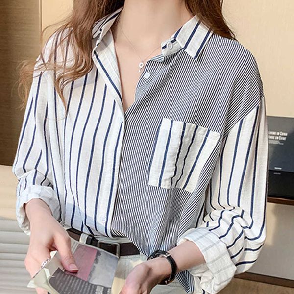 blouse women blusas mujer de moda turn down collar striped chiffon blouse shirt women long sleeve women shirt d521 210602, White
blouse women blusas mujer de moda turn down collar striped chiffon blouse shirt women long sleeve women shirt d521 210602, White