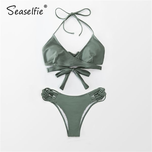 seaselfie dusty green strappy wrap low-waist bikini sets women two pieces swimsuits girls swimming suit swimwear 210702, White;black
seaselfie dusty green strappy wrap low-waist bikini sets women two pieces swimsuits girls swimming suit swimwear 210702, White;black