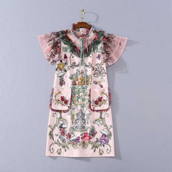 casual dresses european american and women's clothing will see short sleeve style standneck arch vintage fashion printed pink fznx, Black;gray
casual dresses european american and women's clothing will see short sleeve style standneck arch vintage fashion printed pink fznx, Black;gray