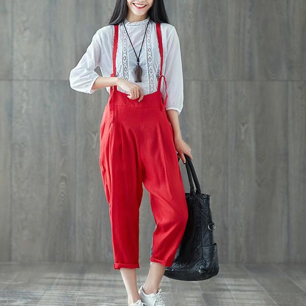women's jumpsuits & rompers strap casual jumpsuit pockets harem trousers cotton linen overall ankle-length pants size -xxl red ilstile, Black;white
women's jumpsuits & rompers strap casual jumpsuit pockets harem trousers cotton linen overall ankle-length pants size -xxl red ilstile, Black;white