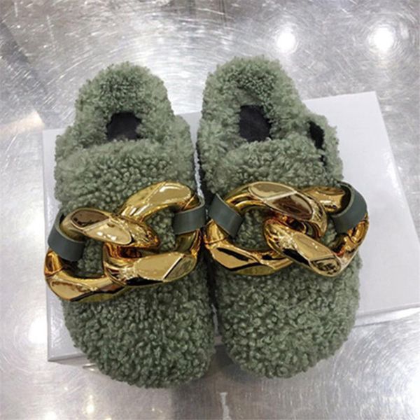 gold chain lambswool women slippers thick sole flat fur shoes woman closed toe mules autumn winter slipper lazy loafers flats, Black
gold chain lambswool women slippers thick sole flat fur shoes woman closed toe mules autumn winter slipper lazy loafers flats, Black