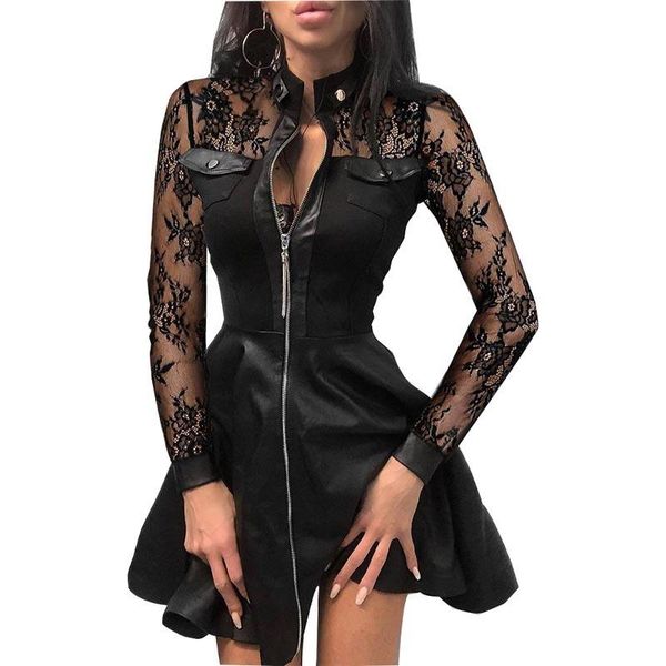 leather dress for women bodycon autumn winter full zippers mini womens a-line splicing short vestidos casual dresses, Black;gray
leather dress for women bodycon autumn winter full zippers mini womens a-line splicing short vestidos casual dresses, Black;gray