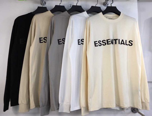 double fog thread chest three dimensional rubber essentials letter high street long sleeve t shirt for men and women 5dx3, Black
double fog thread chest three dimensional rubber essentials letter high street long sleeve t shirt for men and women 5dx3, Black
