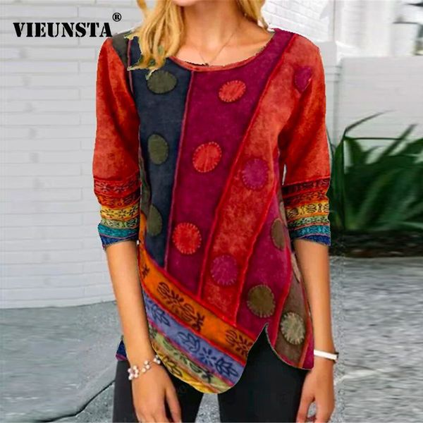 5xl retro printed side button irregular shirt 2021 spring elegant o neck patchwork autumn long sleeve women blouses pullover, White
5xl retro printed side button irregular shirt 2021 spring elegant o neck patchwork autumn long sleeve women blouses pullover, White