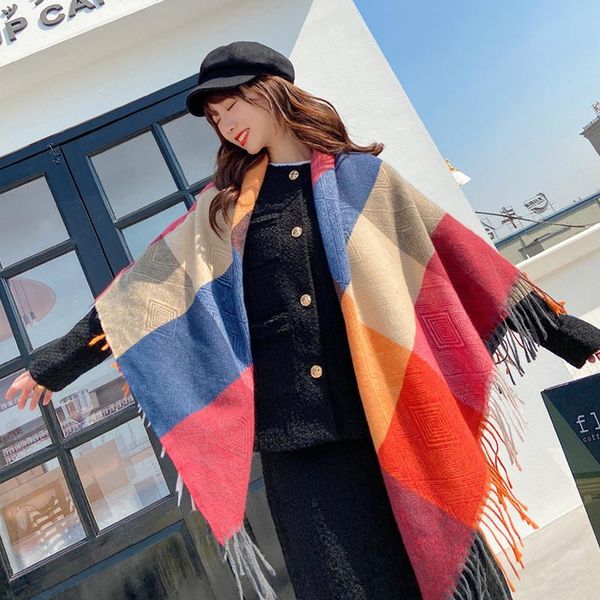 scarves 2021 scarf women's autumn and winter large square muffle windproof cold warmth thickened long tassel wild dual-use shawl, Blue;gray
scarves 2021 scarf women's autumn and winter large square muffle windproof cold warmth thickened long tassel wild dual-use shawl, Blue;gray