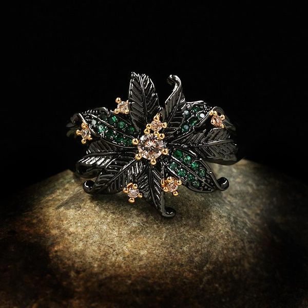 bohemia jewelry delicate coco flower leaves black gold filled ring women's retro 925 sterling silver wedding rings cluster, Golden;silver
bohemia jewelry delicate coco flower leaves black gold filled ring women's retro 925 sterling silver wedding rings cluster, Golden;silver