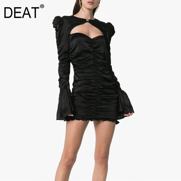 o-neck collar puff long sleeve black hollow out open chest pleated dress summer clothes for women gx667 210421, Black;gray
o-neck collar puff long sleeve black hollow out open chest pleated dress summer clothes for women gx667 210421, Black;gray