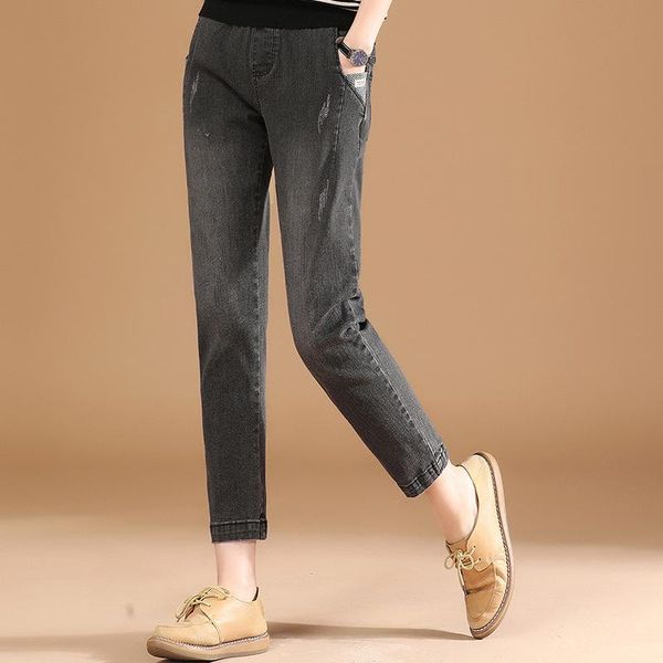 arrival spring and summer pencil pants elastic waist women's jeans cotton korean fashion size l xl, Blue
arrival spring and summer pencil pants elastic waist women's jeans cotton korean fashion size l xl, Blue